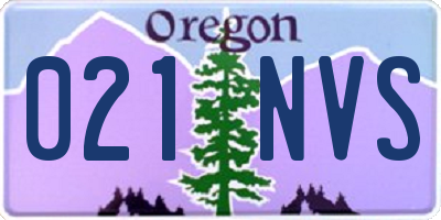 OR license plate 021NVS