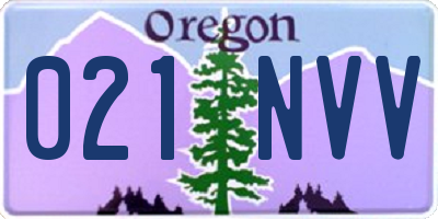 OR license plate 021NVV