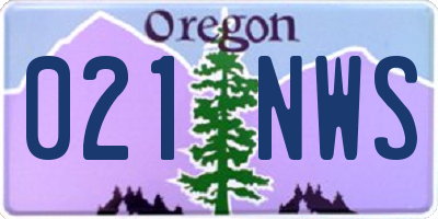 OR license plate 021NWS