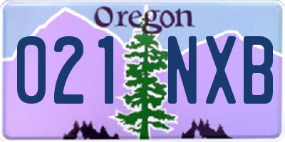 OR license plate 021NXB