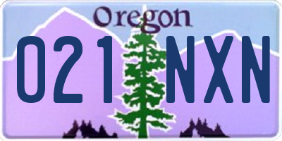 OR license plate 021NXN