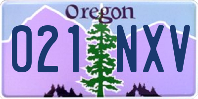 OR license plate 021NXV