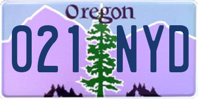 OR license plate 021NYD