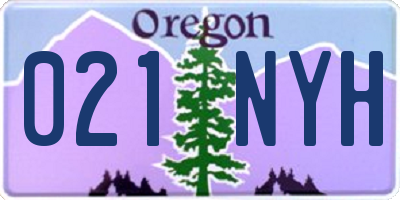 OR license plate 021NYH