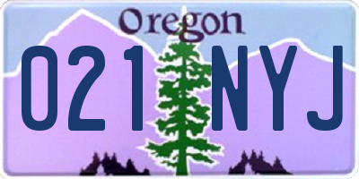 OR license plate 021NYJ