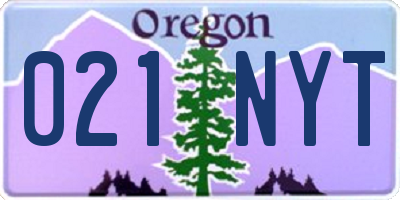 OR license plate 021NYT