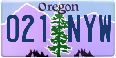 OR license plate 021NYW