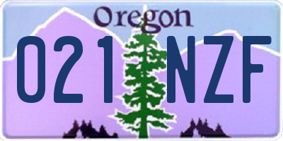OR license plate 021NZF