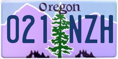 OR license plate 021NZH