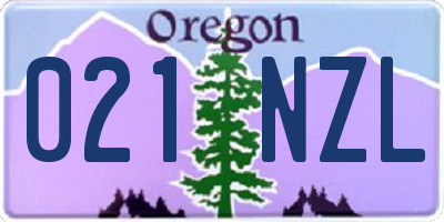 OR license plate 021NZL