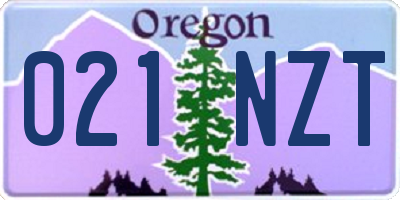 OR license plate 021NZT