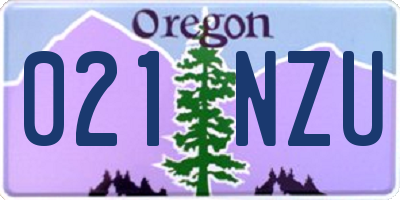 OR license plate 021NZU