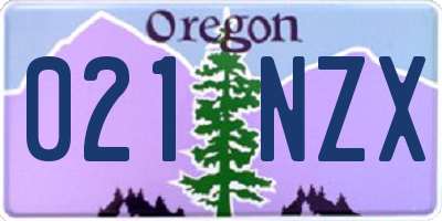 OR license plate 021NZX