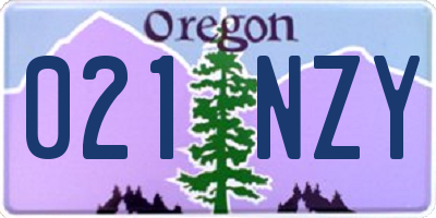 OR license plate 021NZY