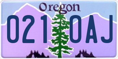 OR license plate 021OAJ