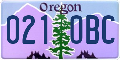 OR license plate 021OBC