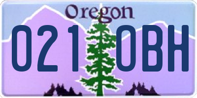 OR license plate 021OBH