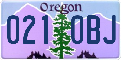 OR license plate 021OBJ