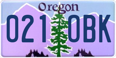 OR license plate 021OBK