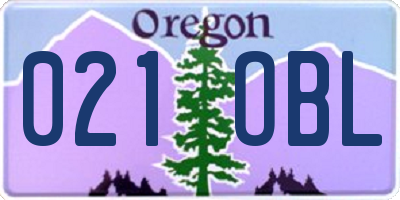 OR license plate 021OBL