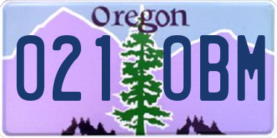 OR license plate 021OBM