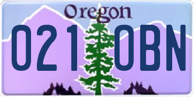 OR license plate 021OBN