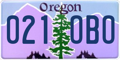OR license plate 021OBO