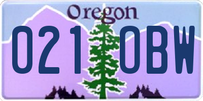 OR license plate 021OBW