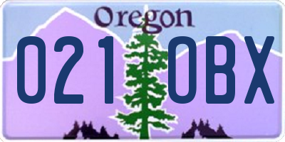 OR license plate 021OBX