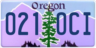 OR license plate 021OCI