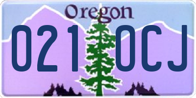 OR license plate 021OCJ