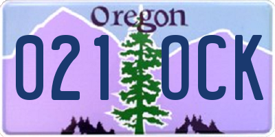 OR license plate 021OCK