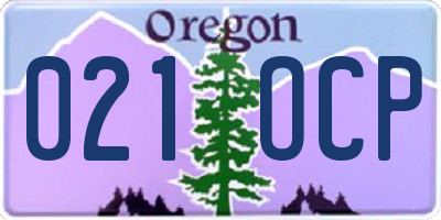 OR license plate 021OCP