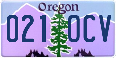 OR license plate 021OCV