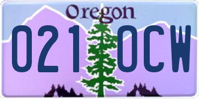 OR license plate 021OCW