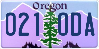 OR license plate 021ODA