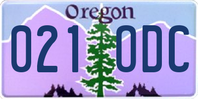 OR license plate 021ODC
