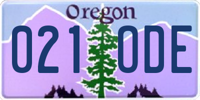 OR license plate 021ODE
