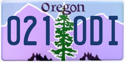 OR license plate 021ODI