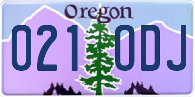 OR license plate 021ODJ
