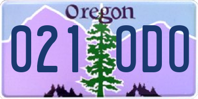OR license plate 021ODO