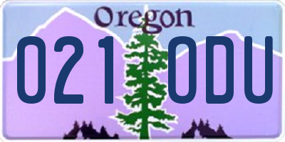 OR license plate 021ODU