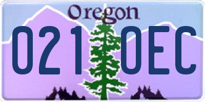 OR license plate 021OEC
