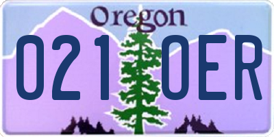 OR license plate 021OER