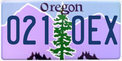 OR license plate 021OEX