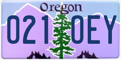 OR license plate 021OEY