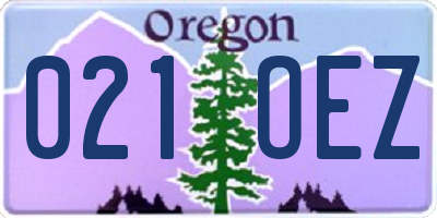 OR license plate 021OEZ