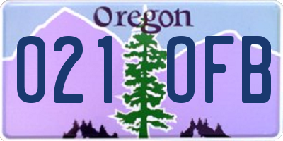 OR license plate 021OFB