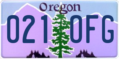 OR license plate 021OFG