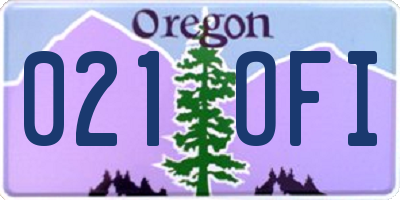 OR license plate 021OFI